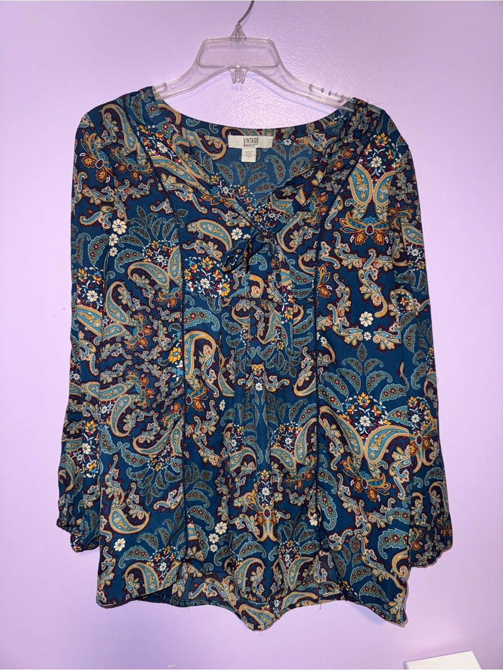 Vintage America Blue Paisley Button-Up Shirt